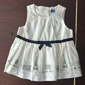 NWT Janie and Jack Cream and Black Paris Peplum Top 2T